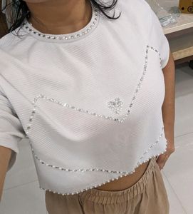 Stylish Crop Top &amp; Wide Leg Pants Set