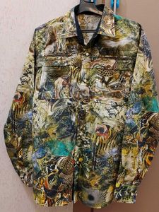 Unique Abstract Print Long-Sleeve Shirt