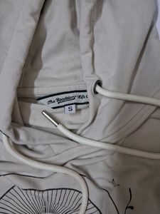 Cream Graphic Print Hoodie