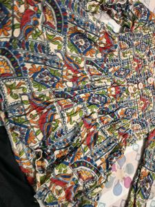 woman printed relax peplum top