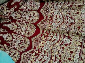 Exquisite Red &amp; Gold Embroidered Lehenga Choli