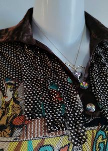 Vintage Unique Comic Print Peplum Top