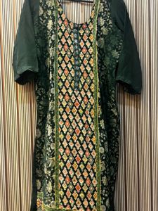 Green printed Kurta