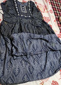 Stylish Blue Printed Kurta (XXL)