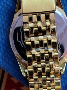 PORTIVE LUXURY GOLD CHAIN QUARTZ MENS WRIST WATCH