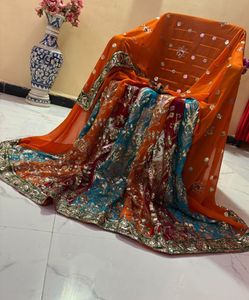Vibrant Embroidered Saree