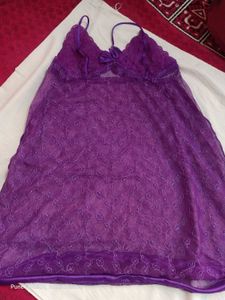 Sheer Purple Lace Nightgown