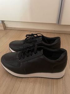 Black Leather Sneakers