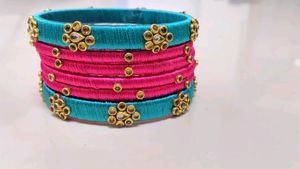 Silk Thread Bangles Set 🥰