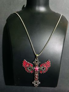 Winged Cross Pendant Necklace