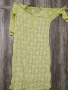 Lime Green Chikankari Kurti