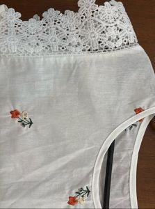 Boho White Floral Embroidered Lace Top