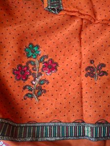 Orange Saree with Blouse
