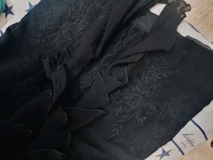 Elegant Black Ruffled Mini Dress