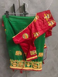 Embroidered Silk saree with blouse