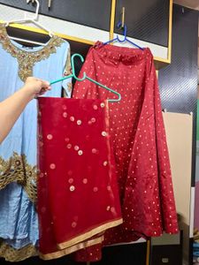 Sky Blue Embroidered high low lehnga set
