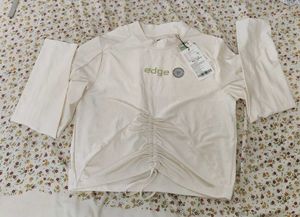 White Ruched Crop Top