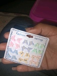 Set of Butterfly Stud Earrings