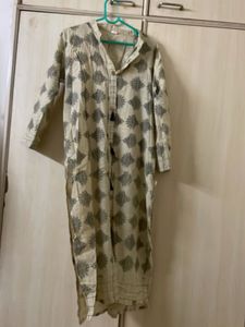 Beige Printed Kurta