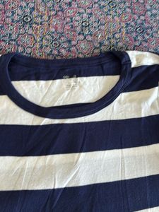 Gap Women Striped 3/4th Sleeve Top