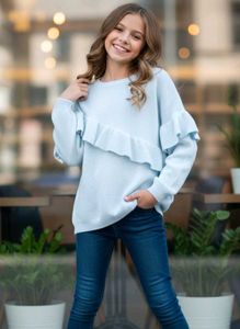 ZARA Ruffled Knit Sweater