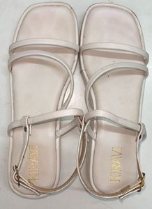 Ajio- White Strappy Platform Sandals