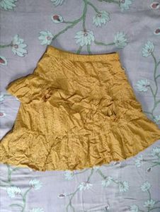 Yellow Polka Dot Ruffle Skirt