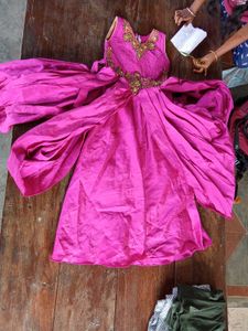 Pink Embellished stone&amp;beads  studded Party Dress