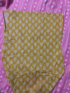 Yellow Printed Kurta