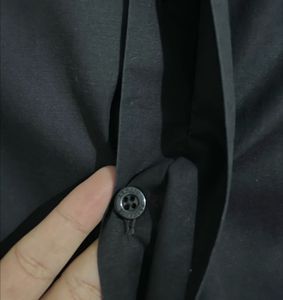 AX Men's Black Button-Down Shirt