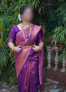 wedding Purple pure Silk Saree