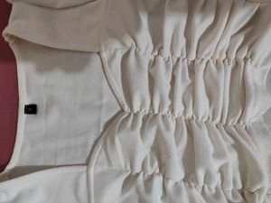 White Ruched Crop Top