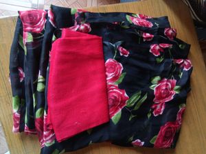 New Satin Chiffon Floral Print Saree With Blouse