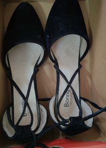 Black Suede Lace-Up Flats