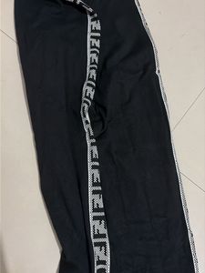 Black Track Pants with Side Tape
