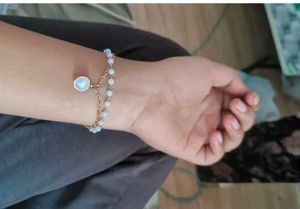Delicate Beaded Bracelet with Charm