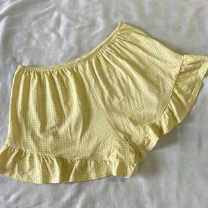 butteryellow soft Cute Gingham Mini shorts
