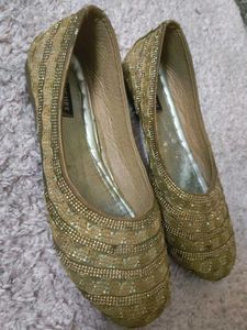Gold Embellished Flats