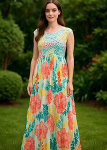 Floral Milti Color Print Gown34-36 fit