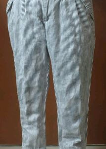 Women's Cotton Pant | Black &amp; White Stripe