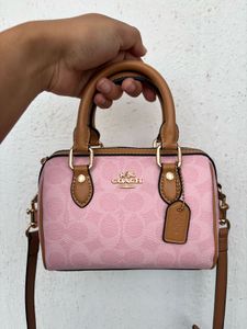 Coach Mini rowan Bag - Pink Signature