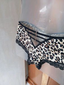 Leopard Print Lace Trim Panties
