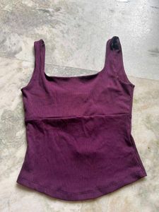 Ribbed Square Neck Tank Top