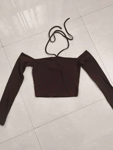 Savana Off Shoulder Long Sleeve Crop Top