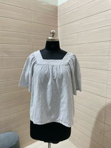 GAP XL Striped Square Neck Top