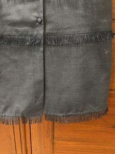 Stylish Denim-Look Dress with Fringes