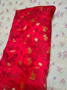 Red Floral Saree