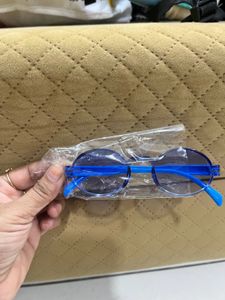Blue Round Frame Sunglasses