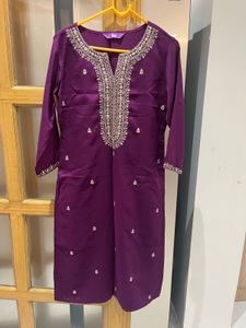 LIBAS Purple Embroidered Kurta