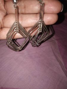 Steel Earrings Geometrical Shape,  New